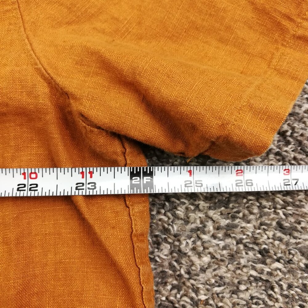 American Giant Shirt Linen Short Sleeve Button Down Light Brown Mens Large - Picture 6 of 8
